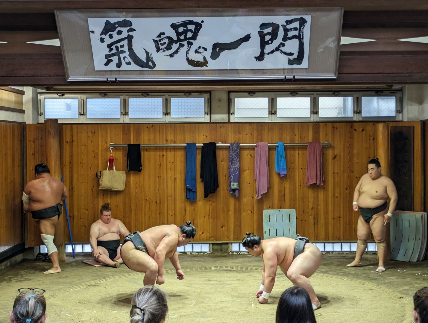 Sumo Practice at Tatsunami Stable