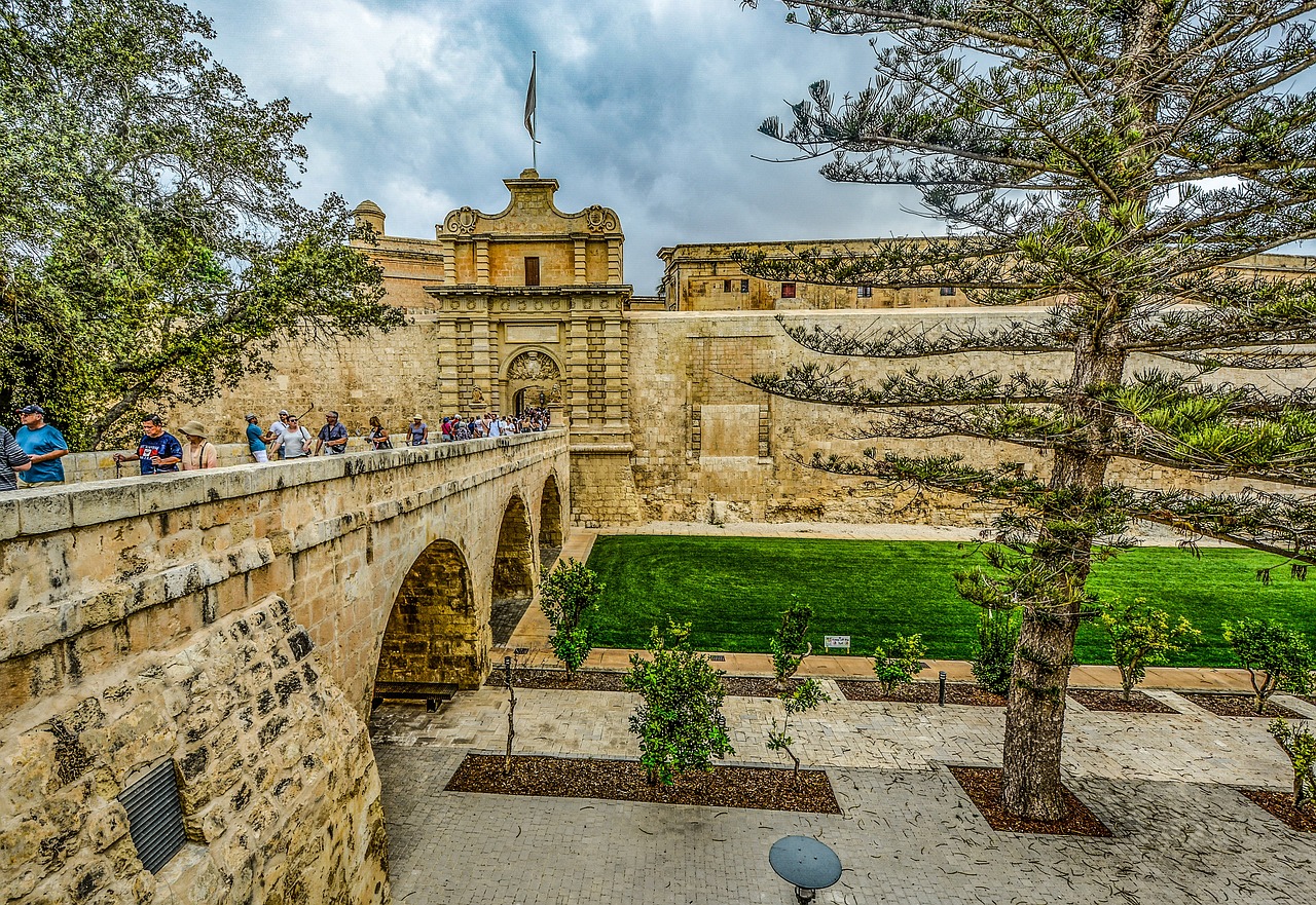 Mdina Main Gate - the main entrance to the old silent city of Malta