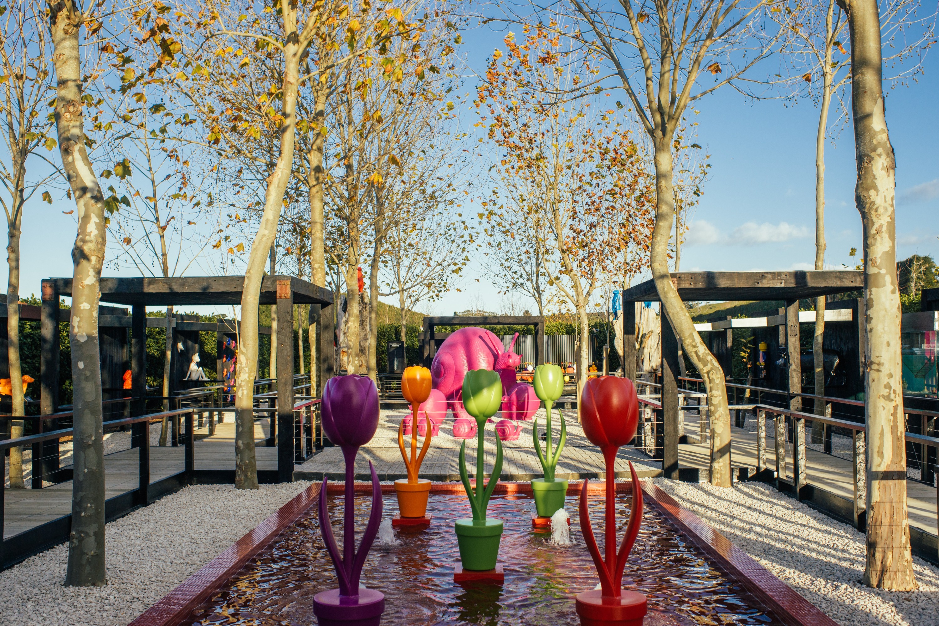 Explore captivating artworks at the charming Matakana art village