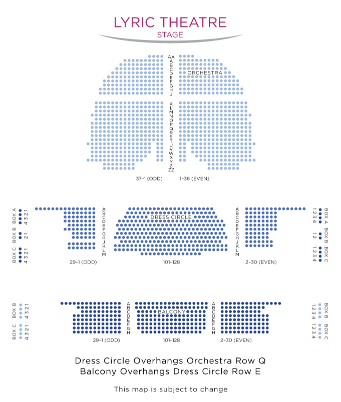 Lyric Theatre Seating Chart