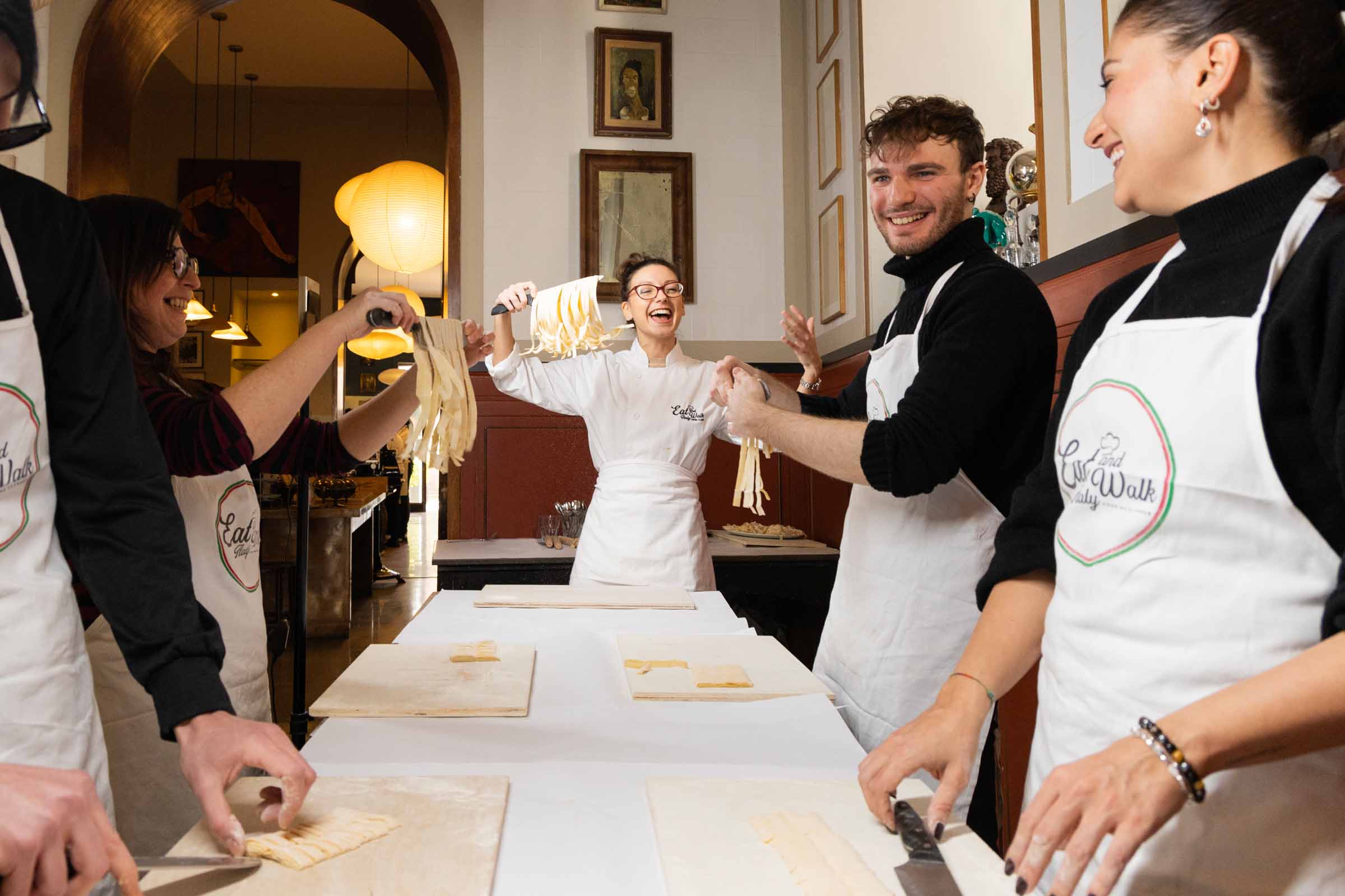 Pasta and tiramisu making class with wine and limoncello