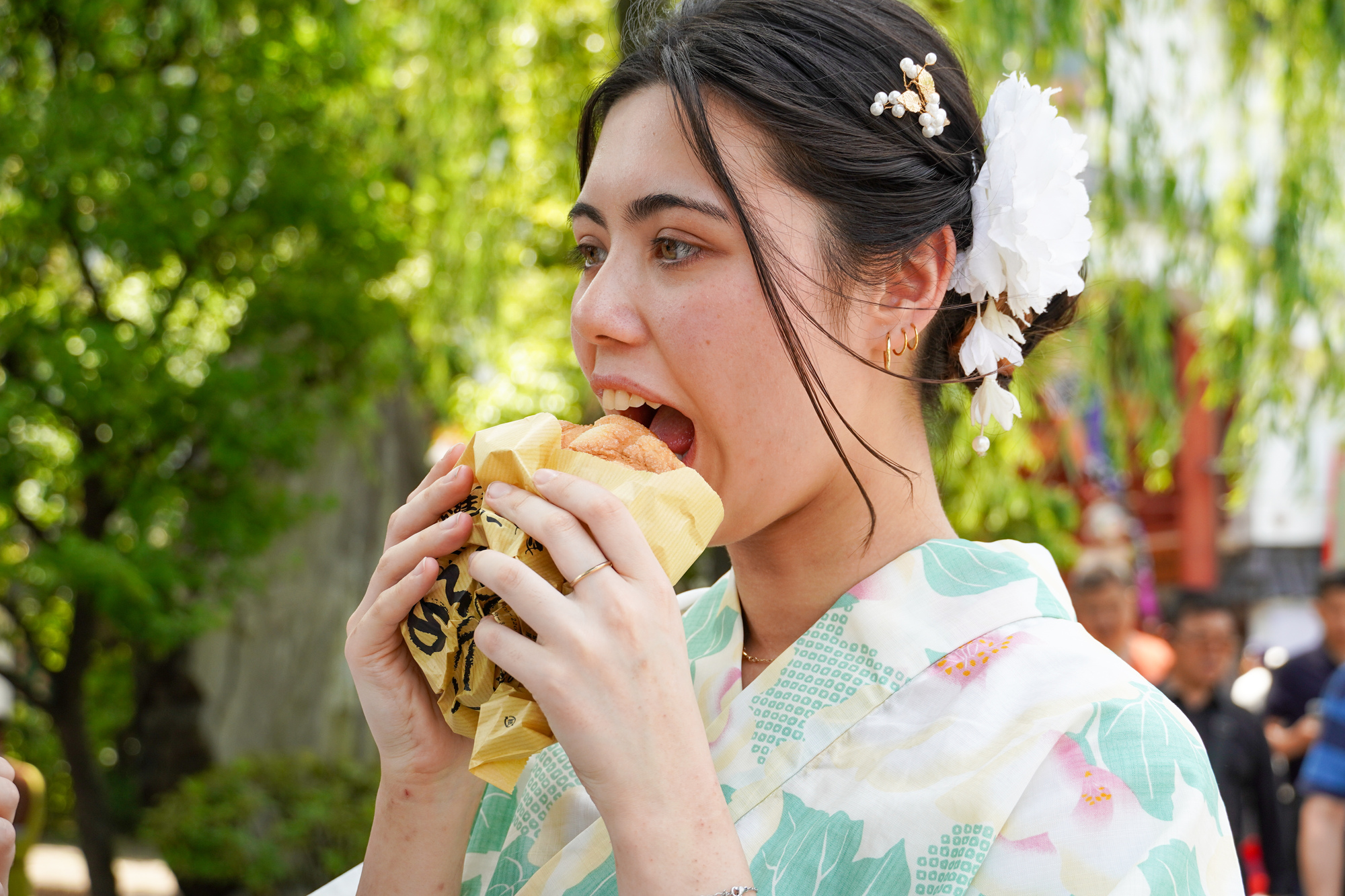 Explore Asakusa Traditions and Food in a Kimono