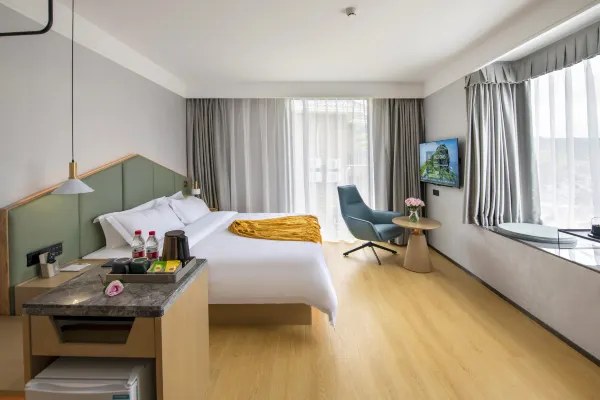 Hotel room interior environment display map