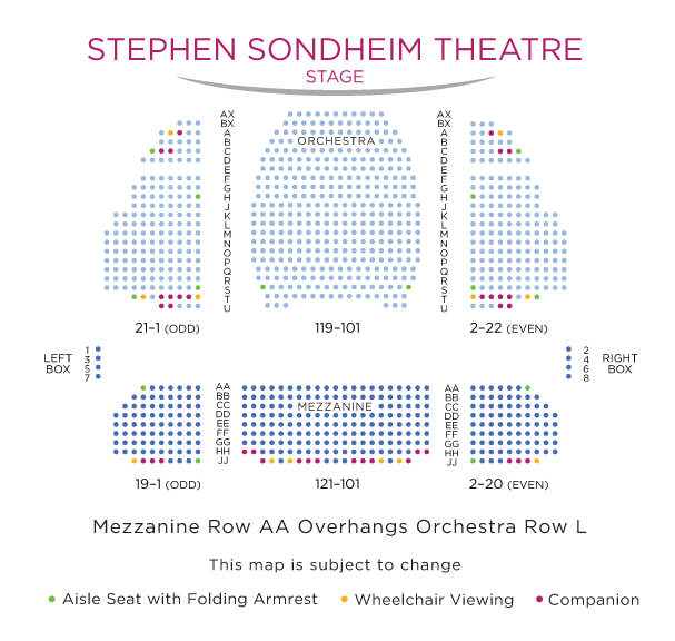 Stephen Sondheim Theatre seating chart