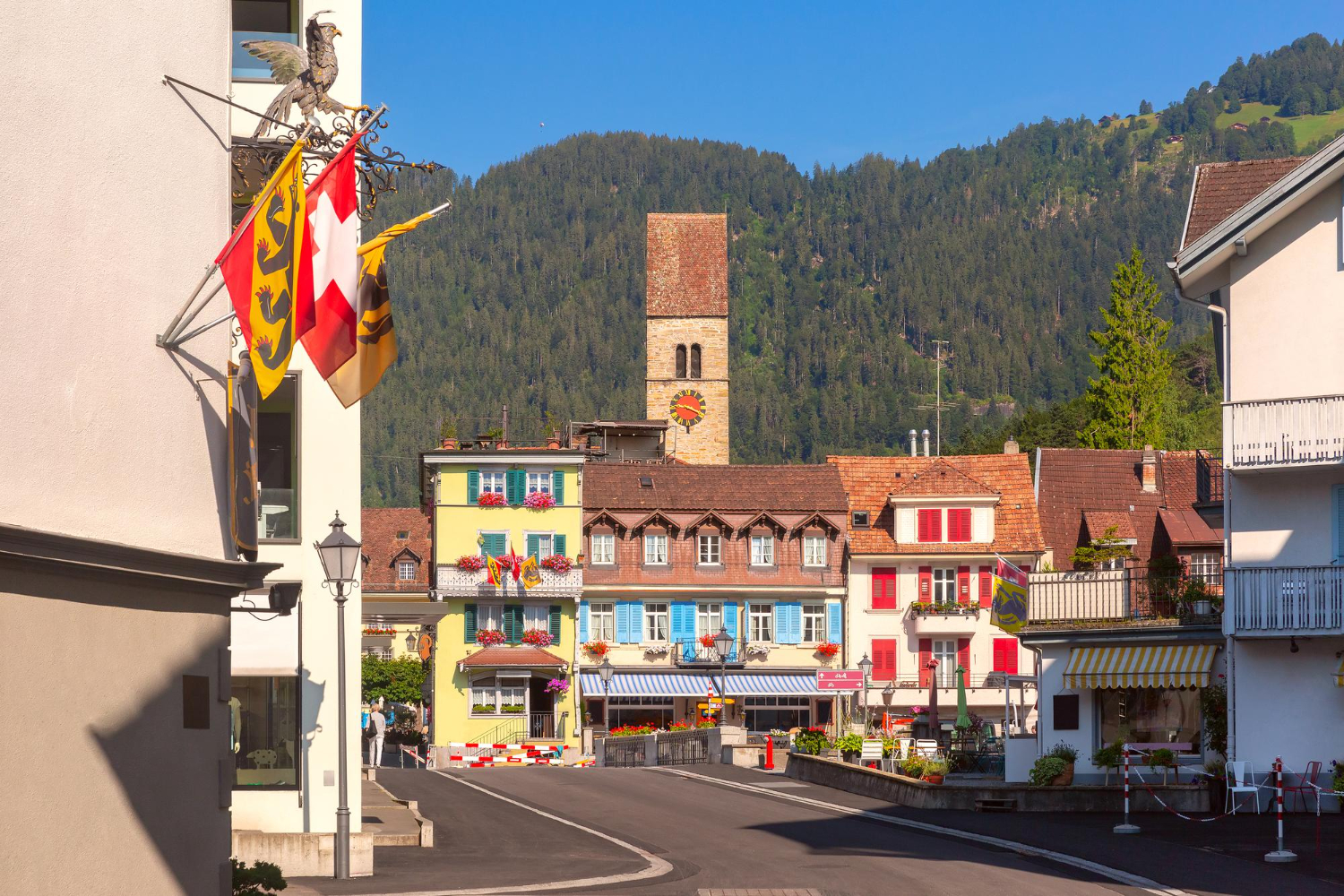 Capture stunning alpine views as you stroll through the heart of Interlaken