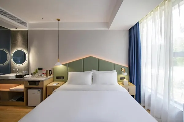 Hotel room interior environment display map