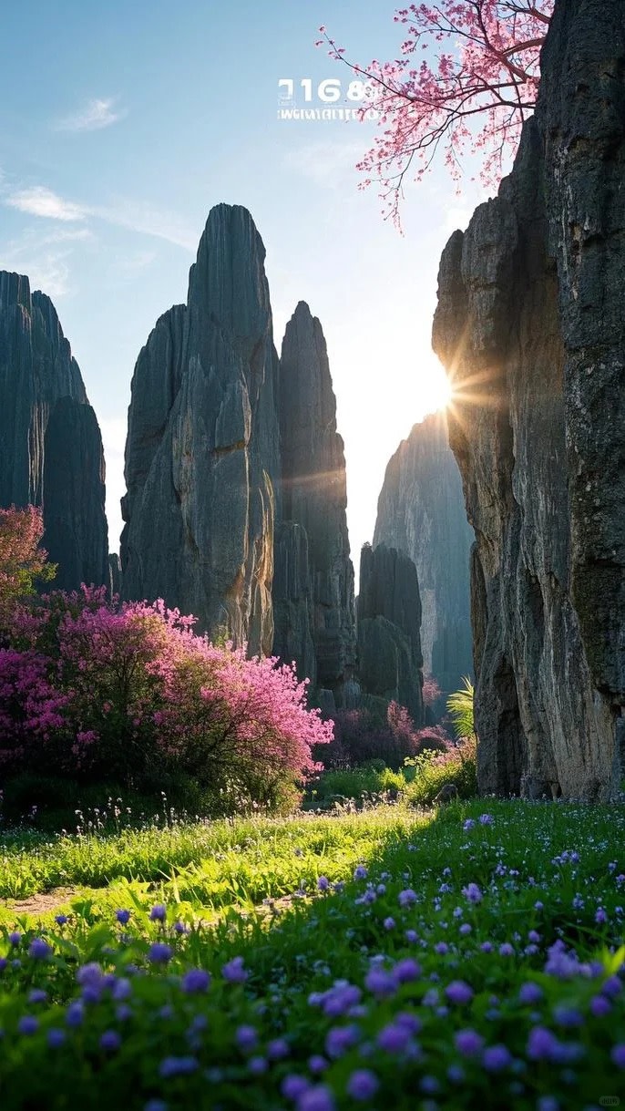 ‌自然與人文交融‌：小石林的綠茵草坪與奇峰怪石相映成趣，呈現出一幅天然的水墨畫卷。