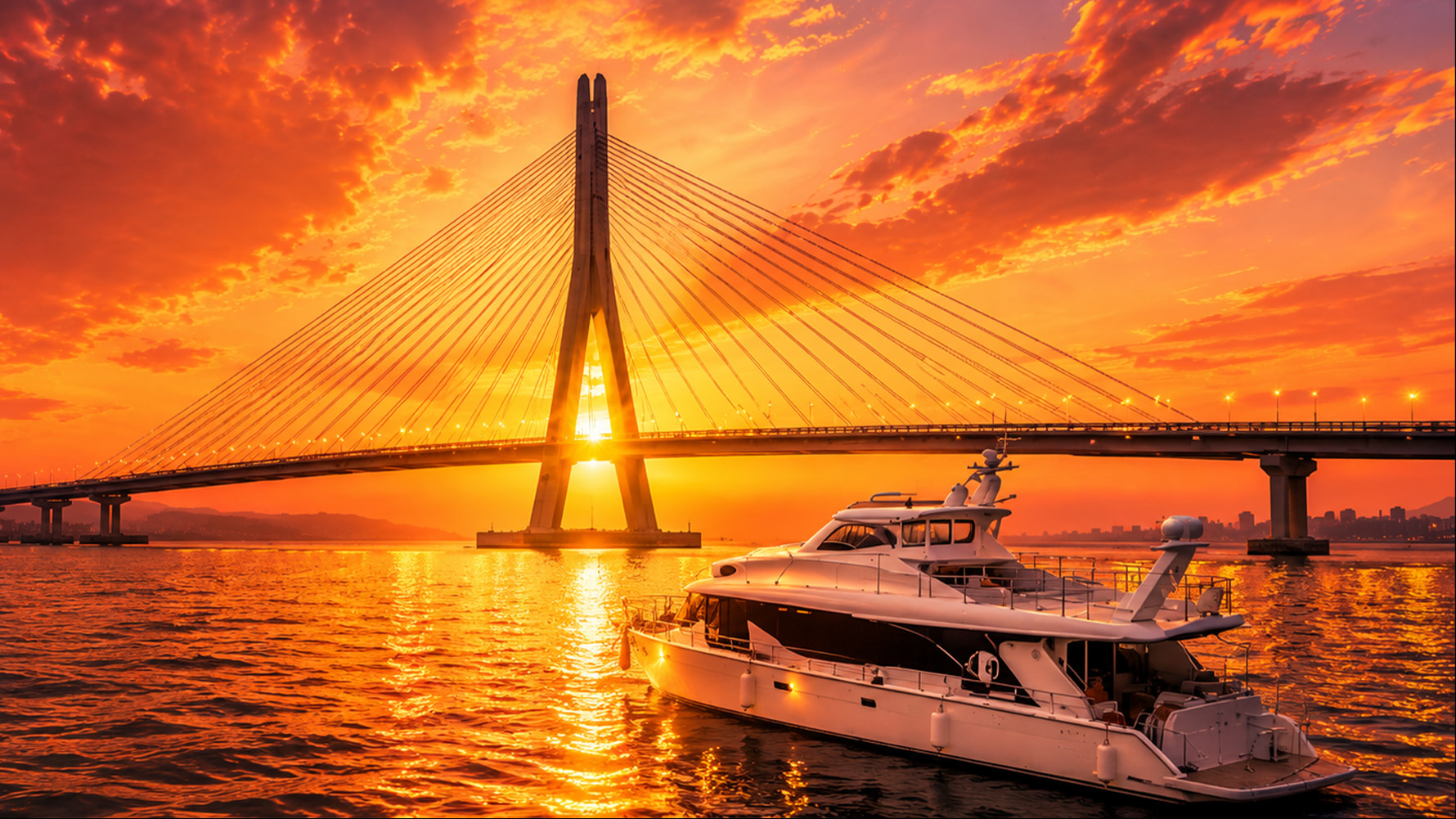 New Taipei: Tamkang Bridge Sunset Yacht Cruise