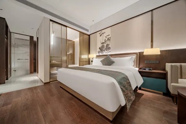 Hotel room interior environment display map
