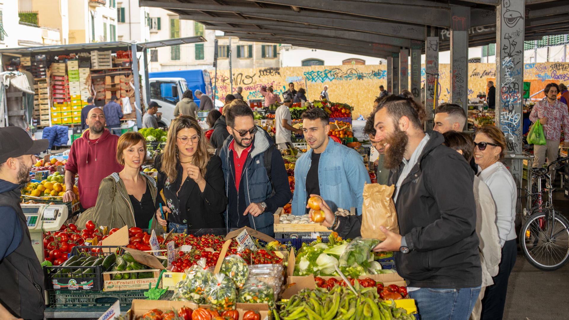 Choosing fresh produce at Sant’Ambrogio Market, a true taste of Florence’s best