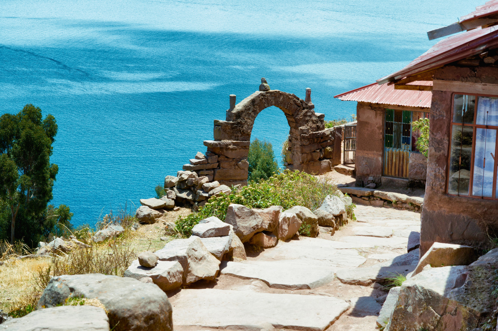 Enjoy the panoramic views of Lake Titicaca