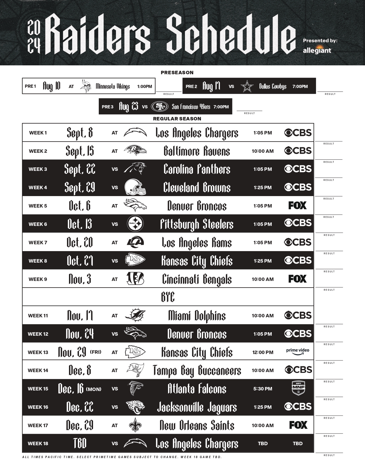 拉斯維加斯突襲者足球隊比賽（Allegiant Stadium）