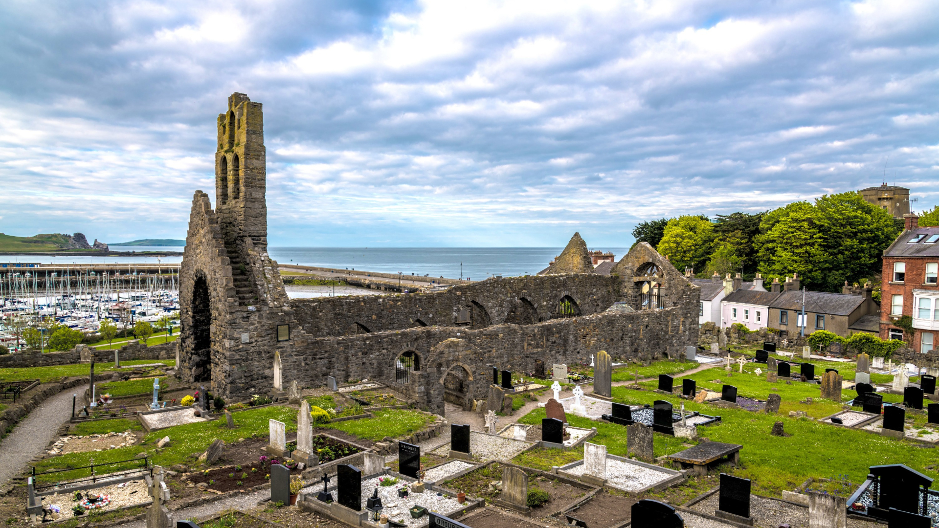 Step into medieval history among ivy-covered stones of this cliffside abbey ruin