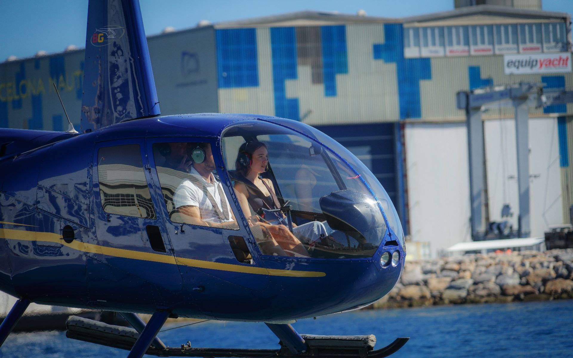Panoramic helicopter & yacht sailing experience in Barcelona