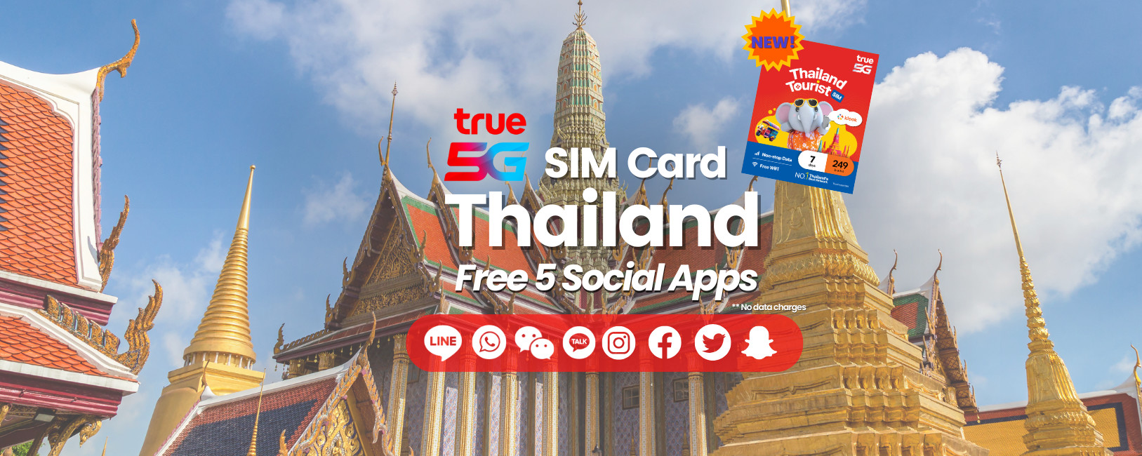 [True5G] Thailand Tourist SIM Card for Thailand - Thailand Pick Up