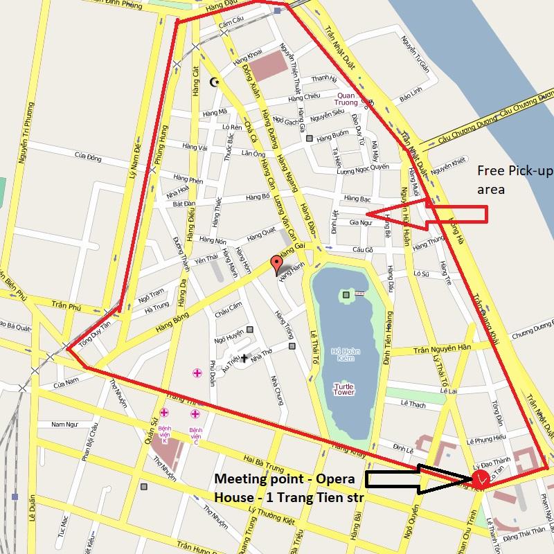 Hanoi Free Pick Up and Drop Off Service Area