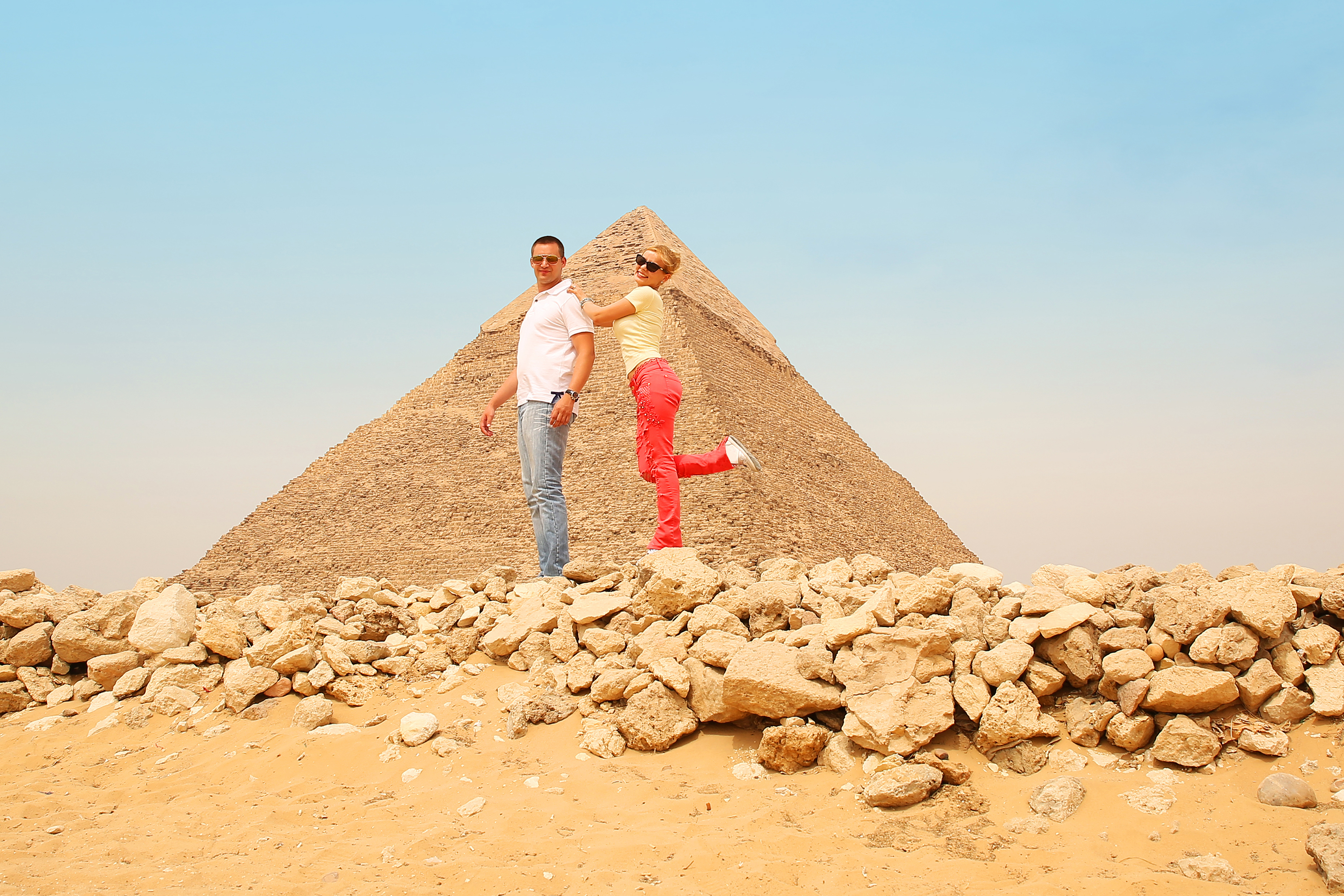 Happy couple at the Great Pyramid