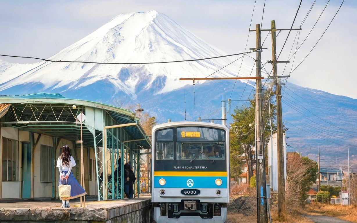 Panoramic Mt. Fuji Featured Experience Day Tour [Free Little Train Ticket] Little Train Experience + Kawaguchiko Ropeway/Cruise + Ladder Town + Nikawa Clock Shop + Internet Famous Convenience Store + Yamanakako Swan Feeding (Departing from Tokyo)