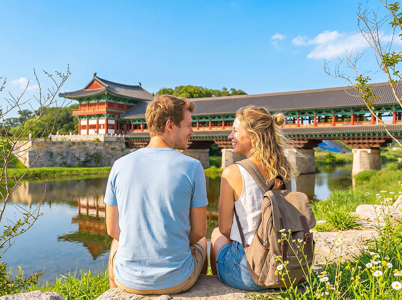 月精橋是一座重建後的木橋，其歷史可追溯至新羅王朝。