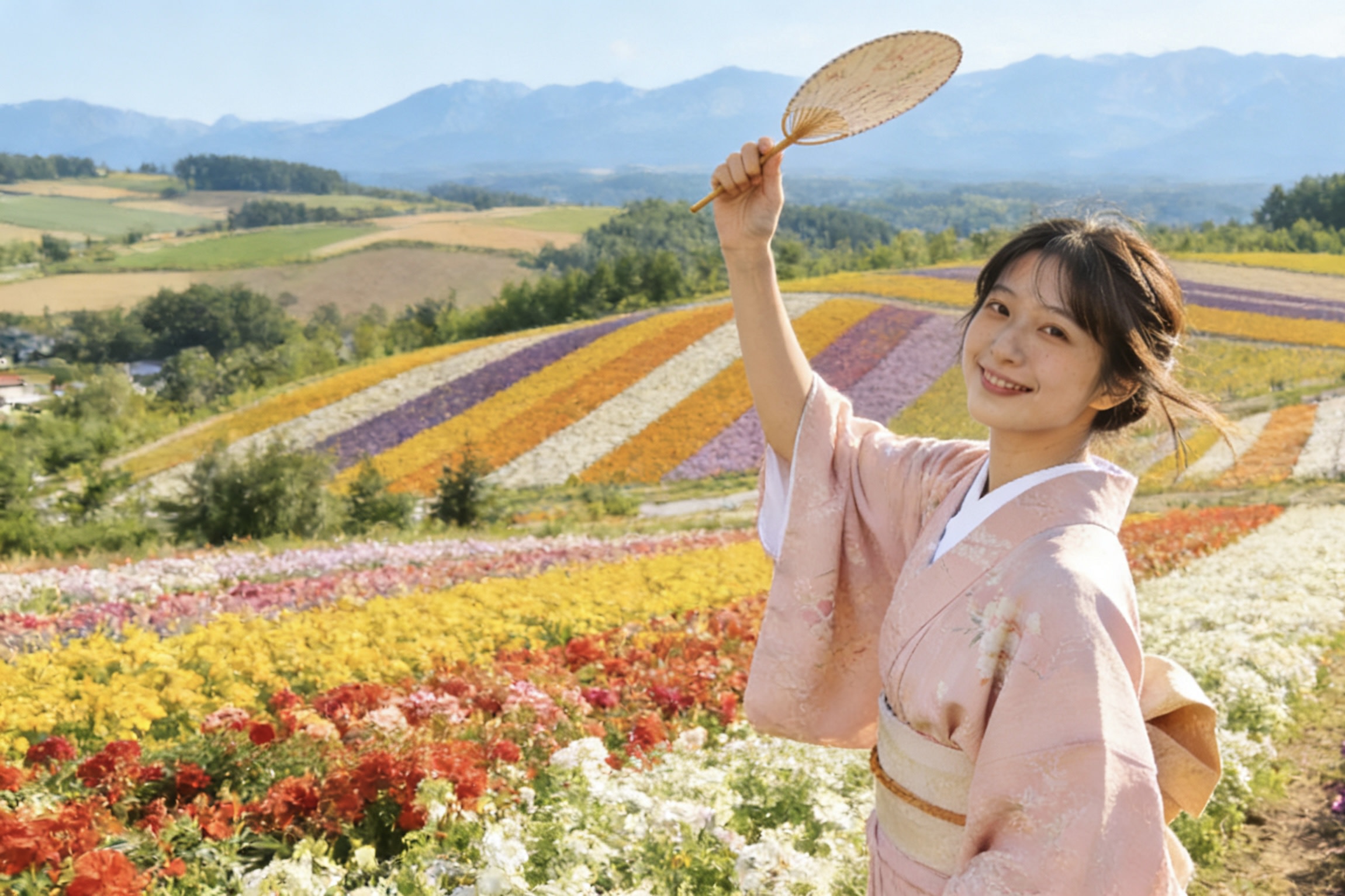 (Departing from Sapporo, optional time slots) Blue Pond Illumination & Ningle Terrace & Christmas Tree & Shirohige Waterfall & Chiyoda Farm/Shikisai no Oka 1-Day Tour