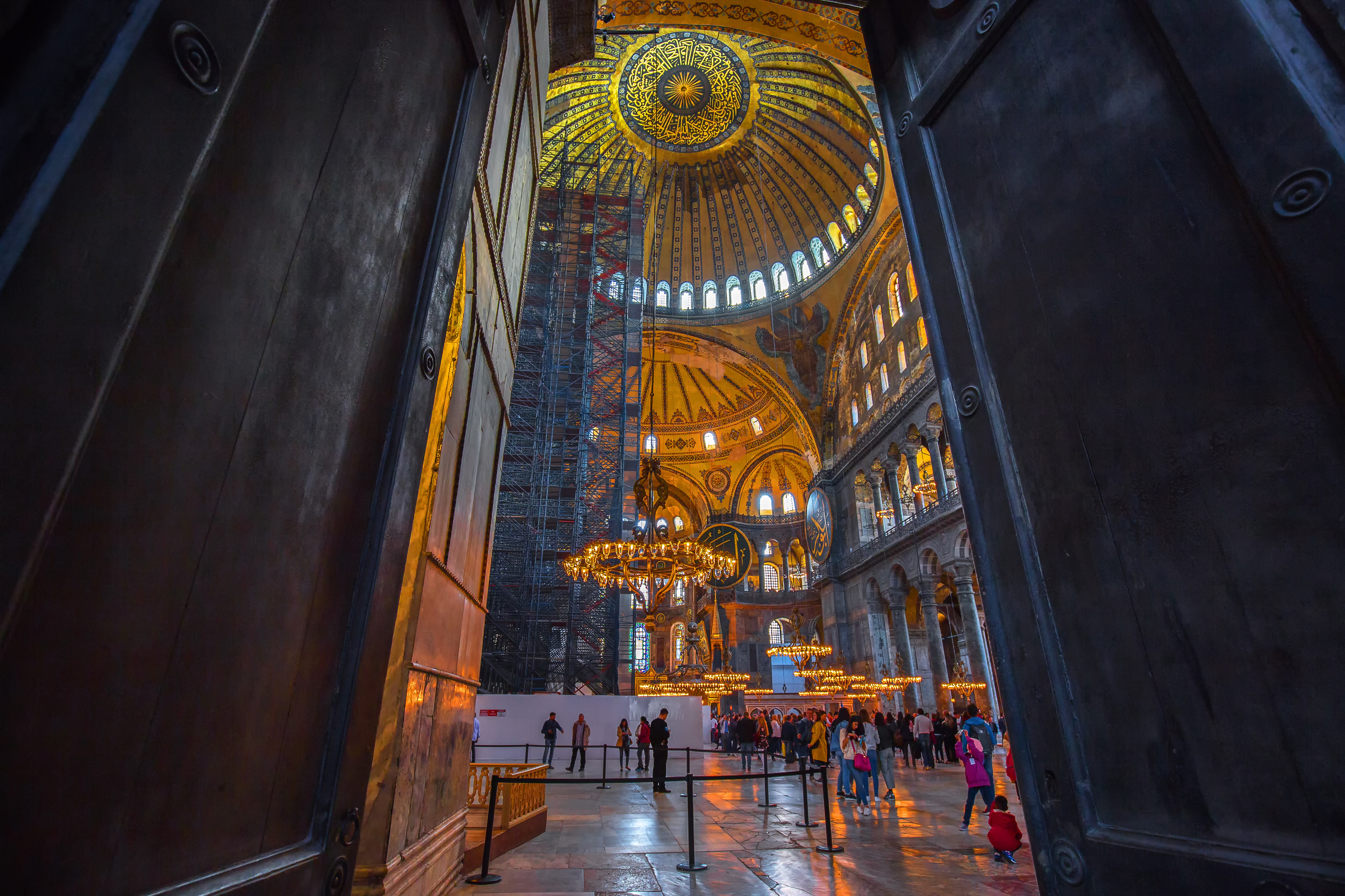 Opened door to Hagia Sophia