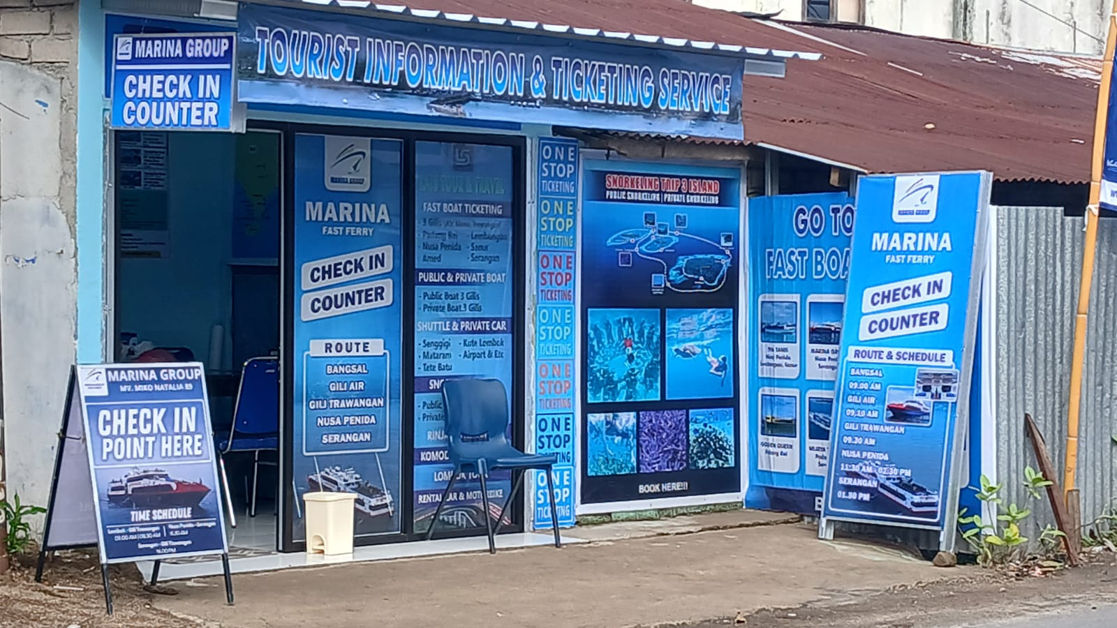 Marina group counter in Lombok