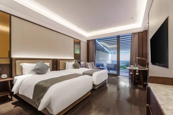 Hotel room interior environment display map