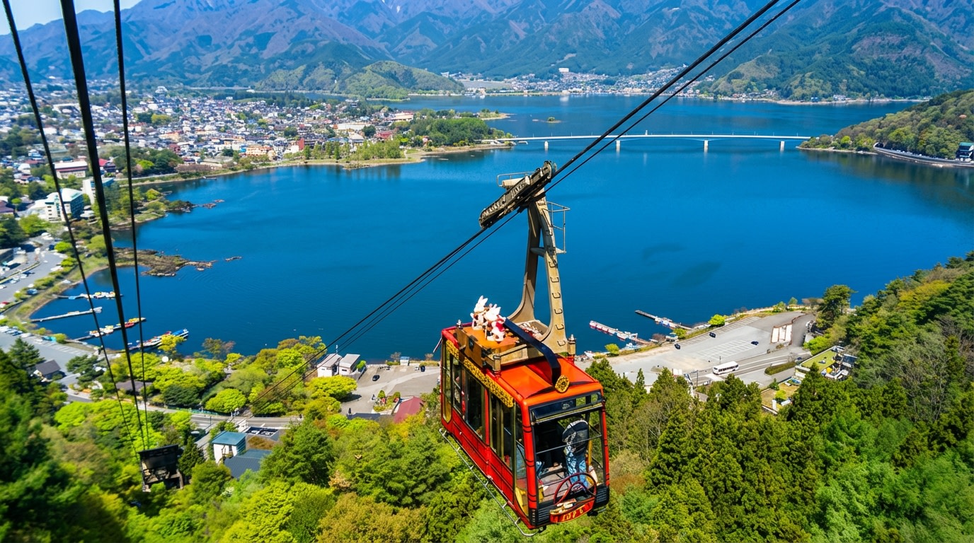 從空中看富士山和河口湖的全景？天上山公園纜車絕對是首選！