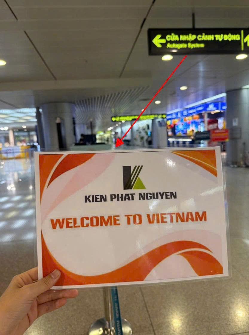 On the way to Immigration area, please find the operator's staff with welcome sign