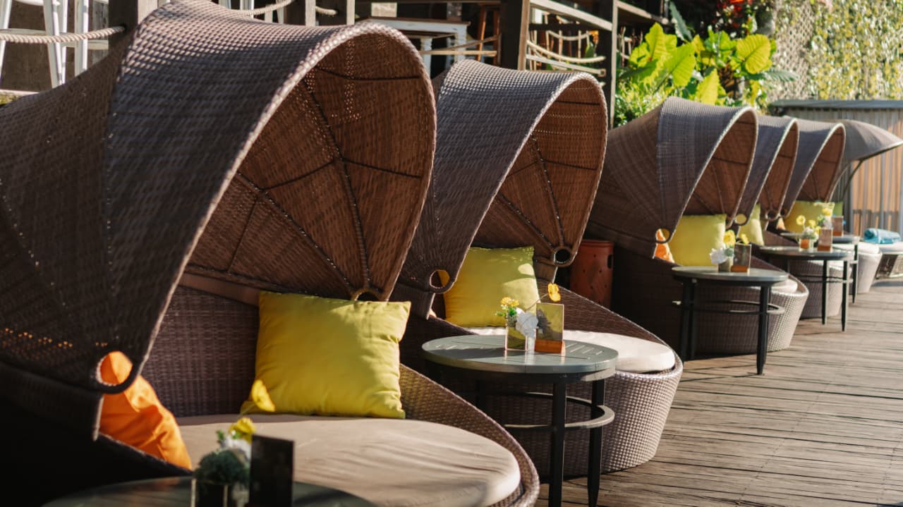 還提供帶遮陽傘的日光浴床，讓您在享受一天的同時放鬆身心！