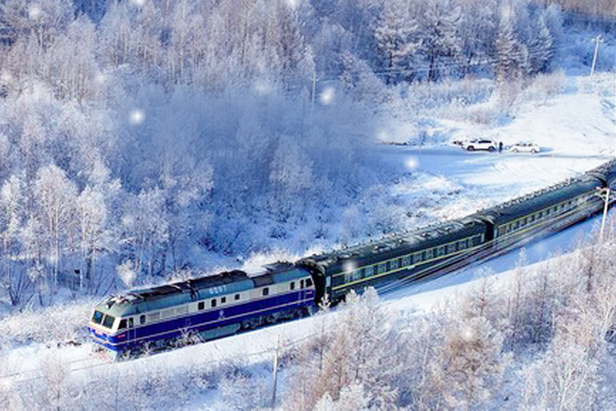 東北漠河雪國列車5日遊（馬拉爬犁特色體驗+哈爾濱+北紅村+北極村+聖誕村+鄂溫克馴鹿園+烏蘇裡淺灘+漠河舞廳）
