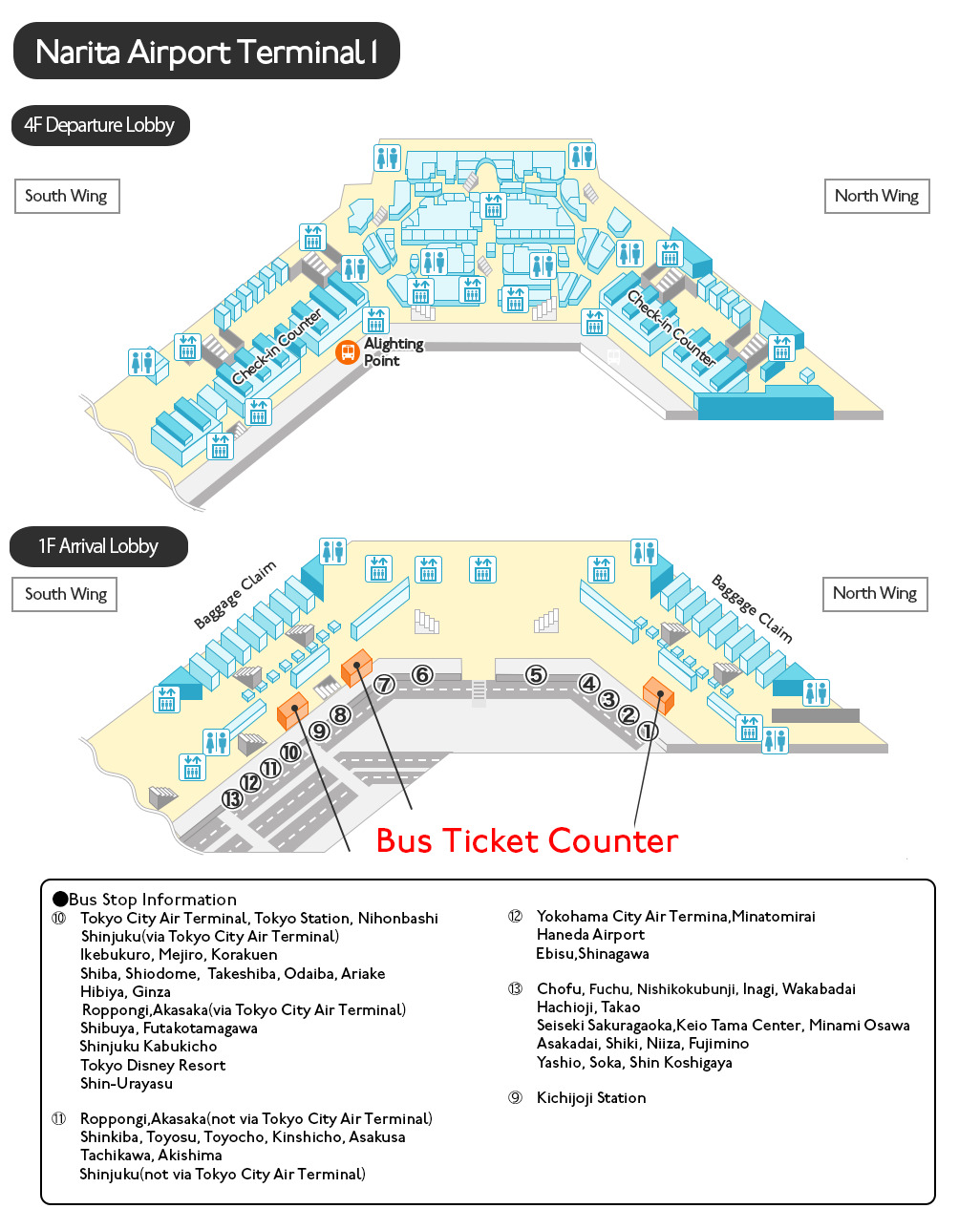 Narita Airport Terminal 1 map