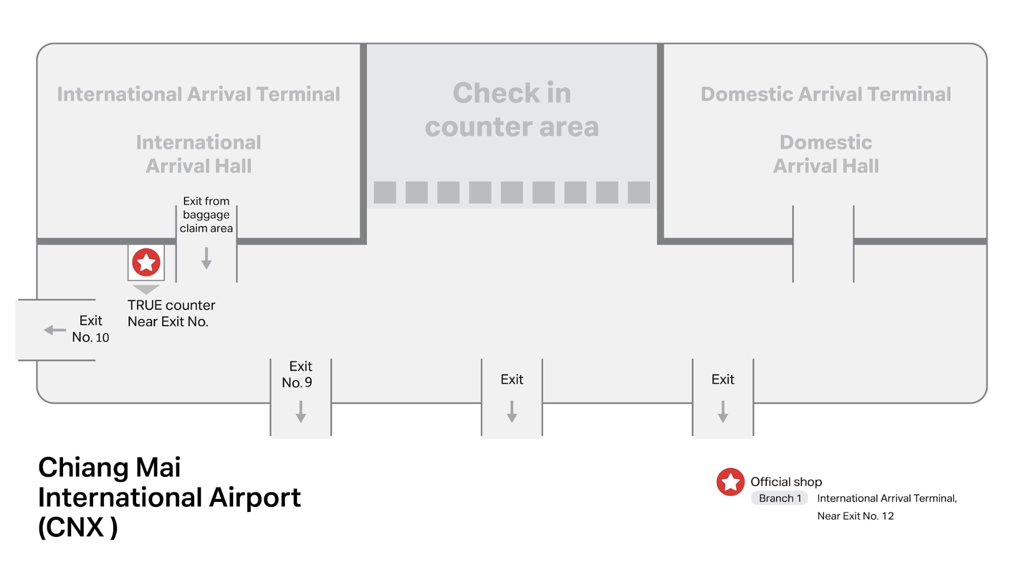 true Counter near Gate 12