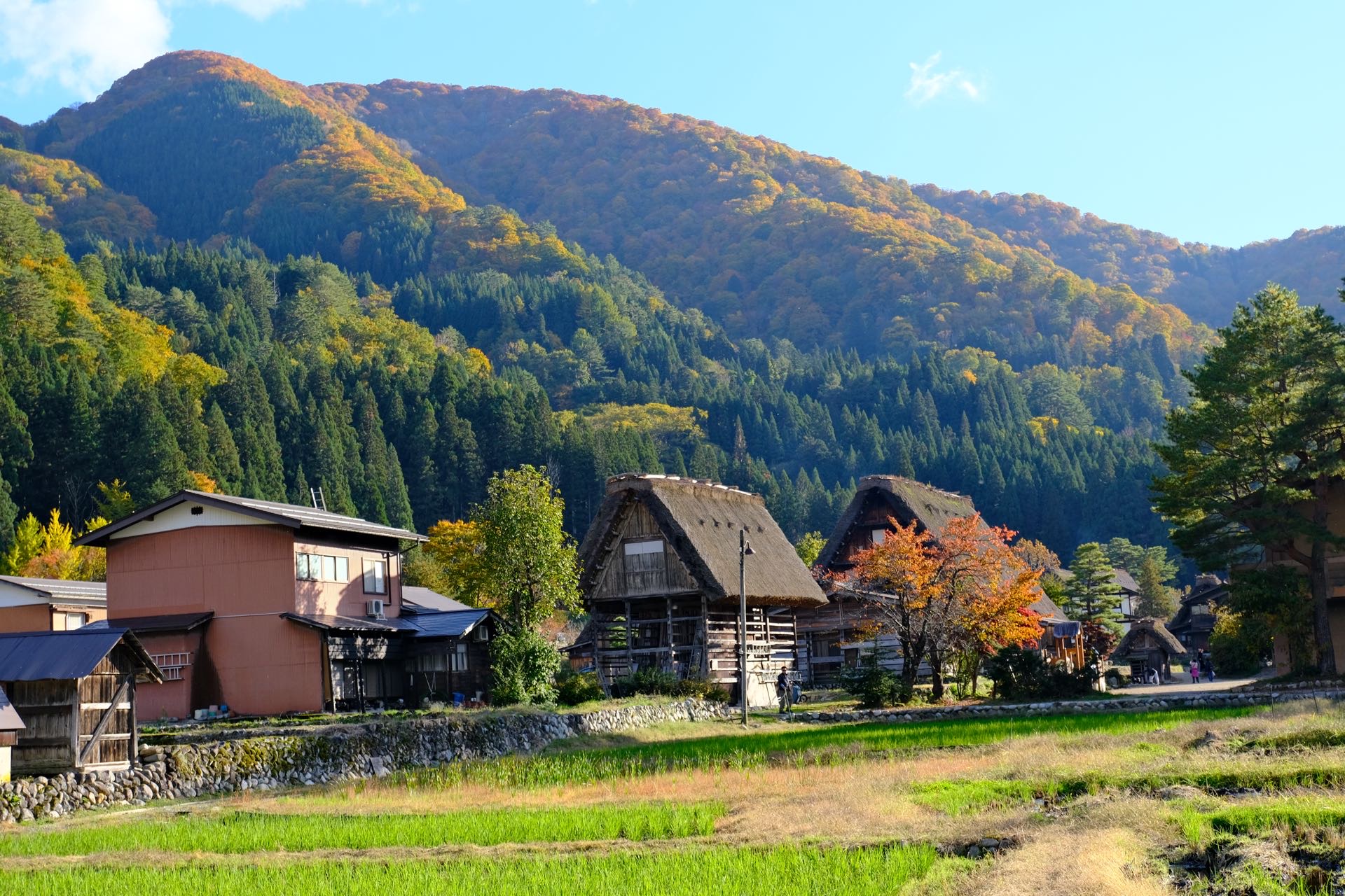 世界文化遺產白川鄉合掌村，以其獨特的合掌造建築和迷人的自然風光而聞名。