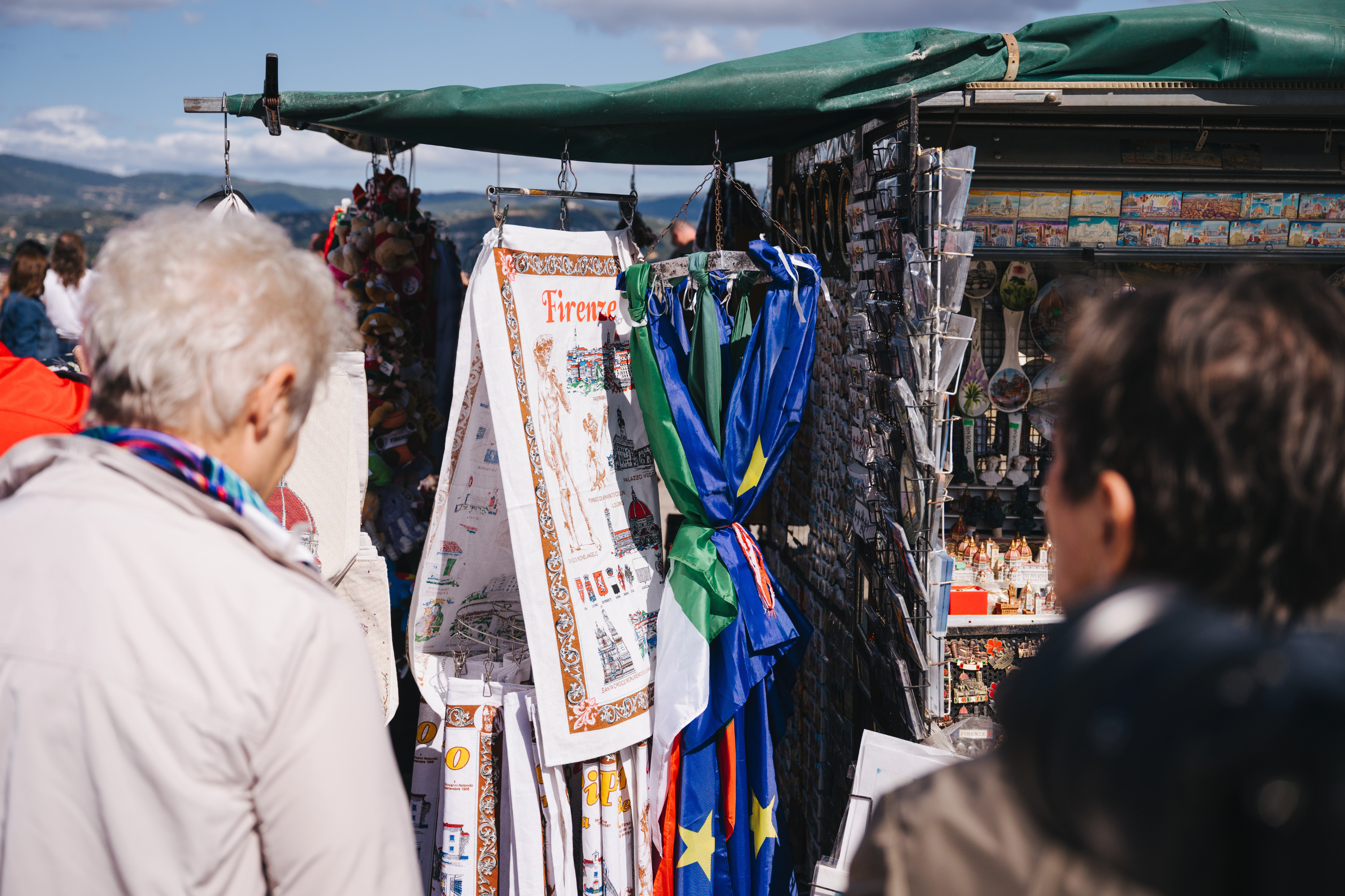 People looking at souvenirs