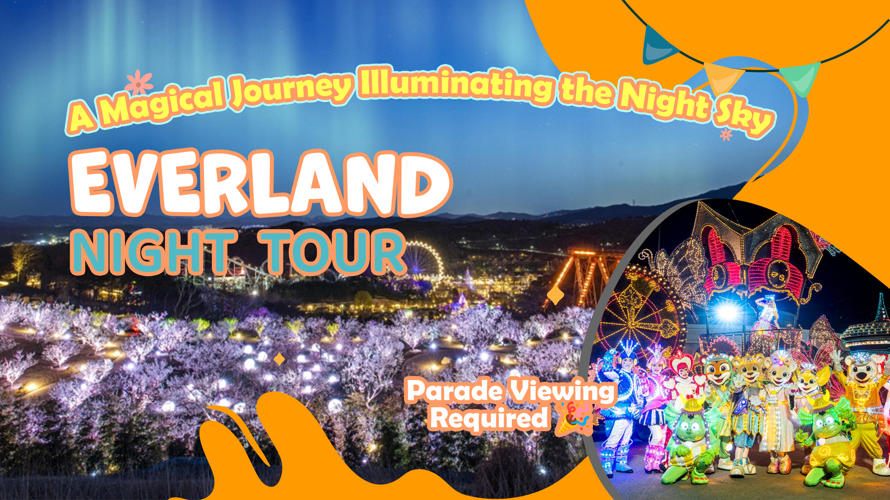 首爾愛寶樂園 (Everland) 夜間導覽，包含所有費用