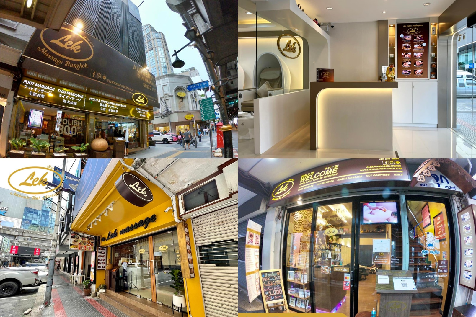 Lek Massage 成立於 1997 年，已在曼谷多個黃金地段開設了 16 家分店