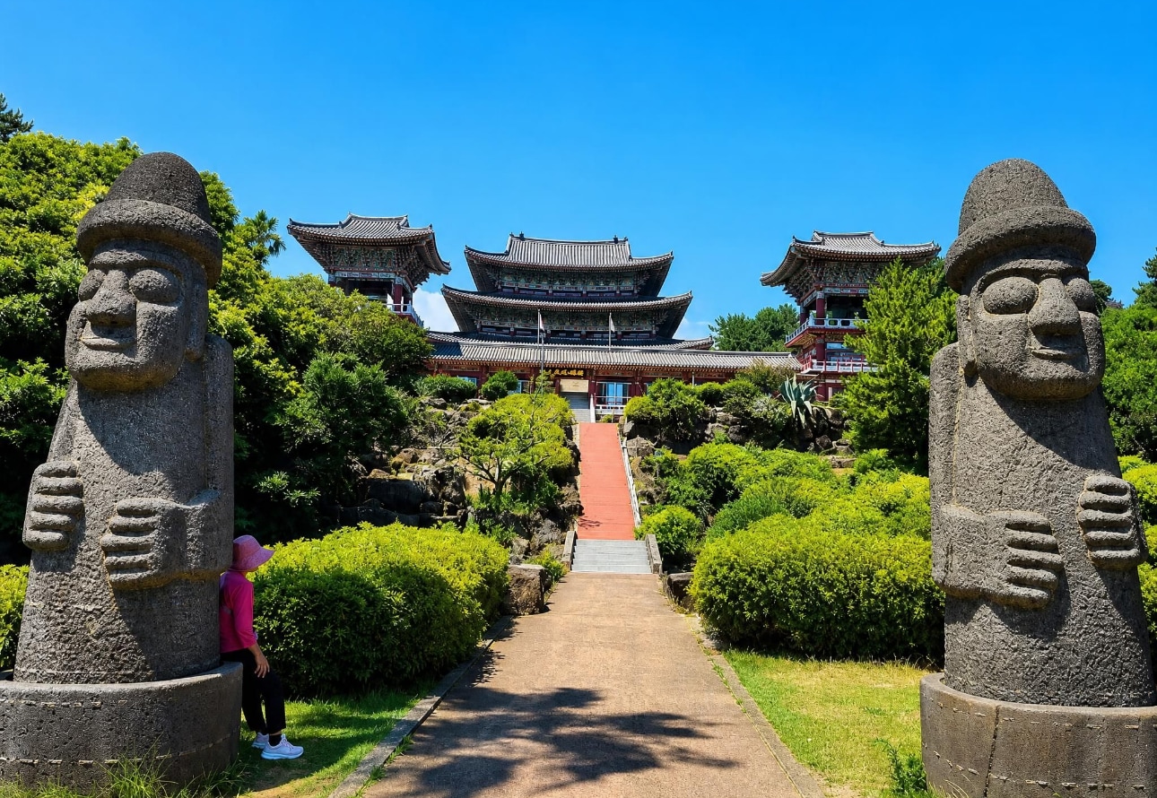造訪韓國最大的佛寺之一「藥泉寺」,其宏偉的建築、寧靜的氛圍和美麗的庭園聞名遐邇。這裡是體驗濟州精神遺產和風景之美的理想之地。 造訪韓國最大的佛寺之一「藥泉寺」,其宏偉的建築、寧靜的氛圍和美麗的庭園聞名遐邇。這裡是體驗濟州精神遺產和風景之美的理想之地。