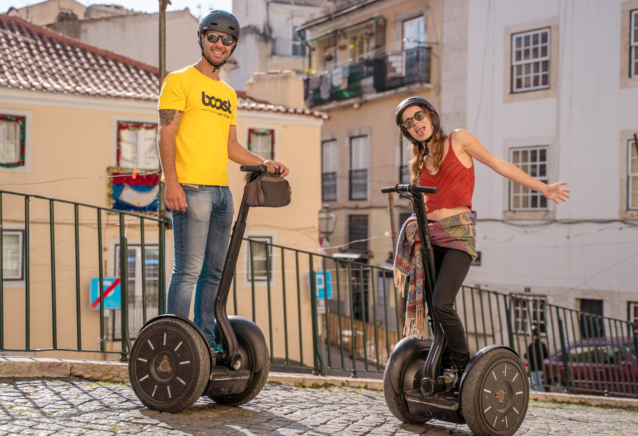 Segway Lisbon Guided Tour in Lisbon. Stop at Alfama neighbourhood to know more about this old, historical part of Lisbon.