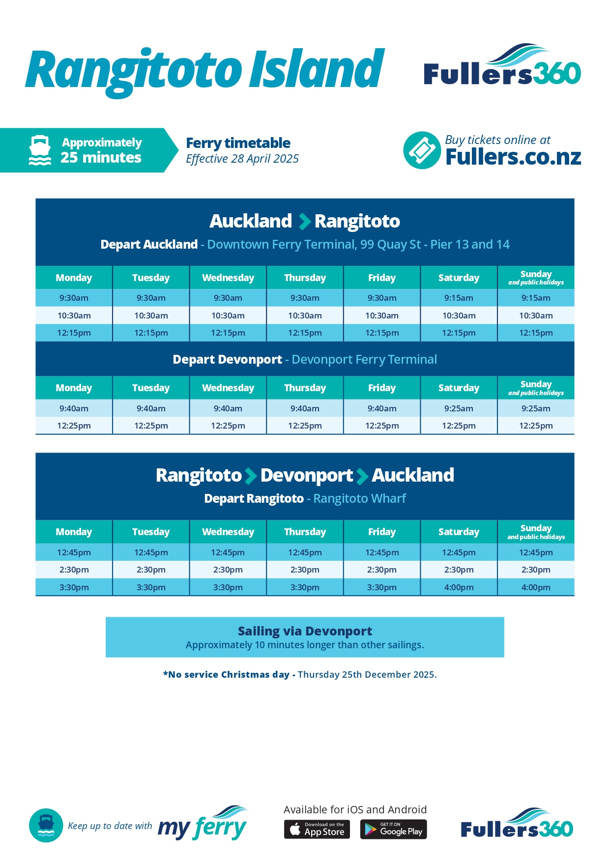 Ferry timetable