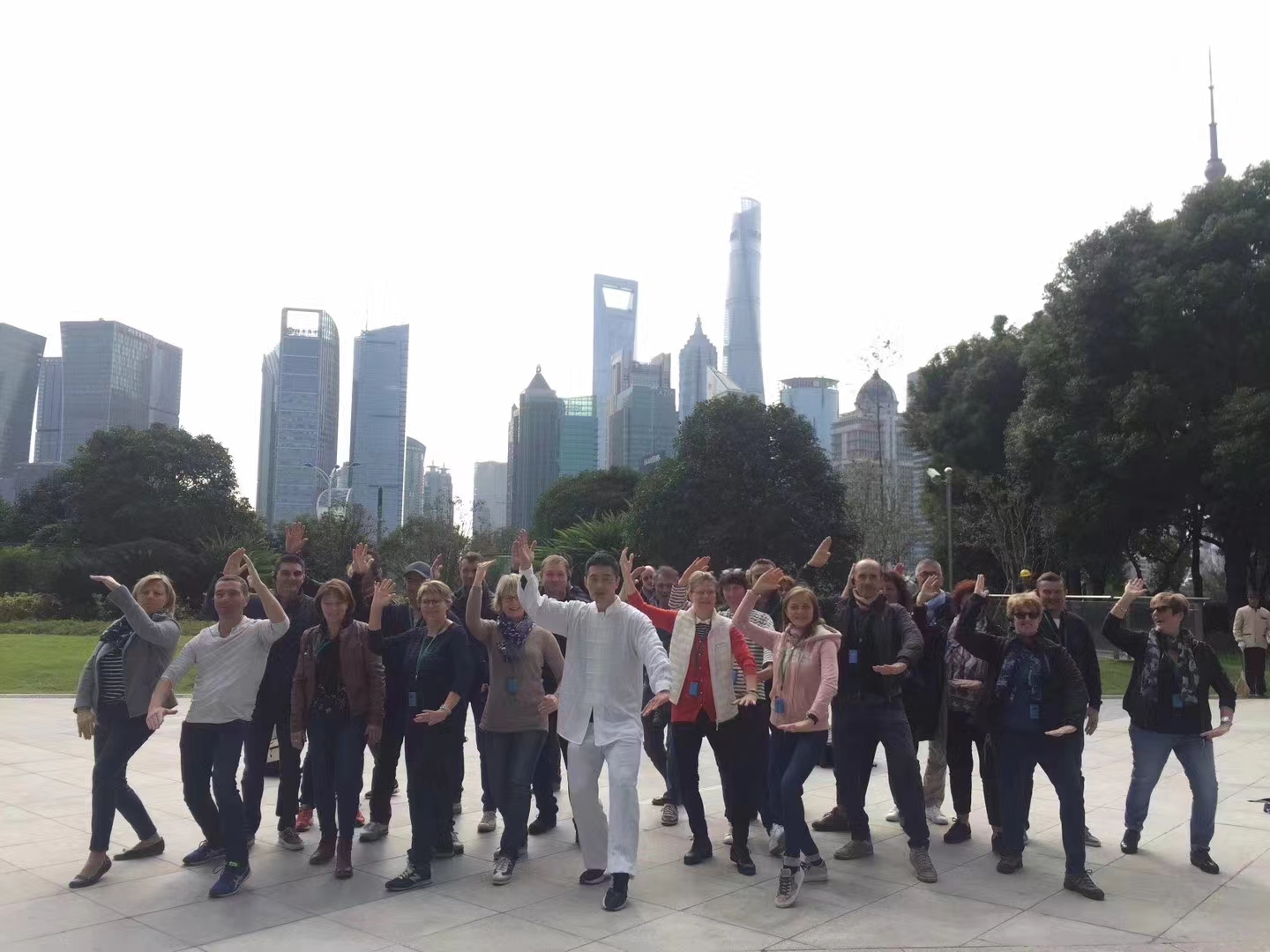 Chinese traditional Kungfu in Shanghai's Scenic Park