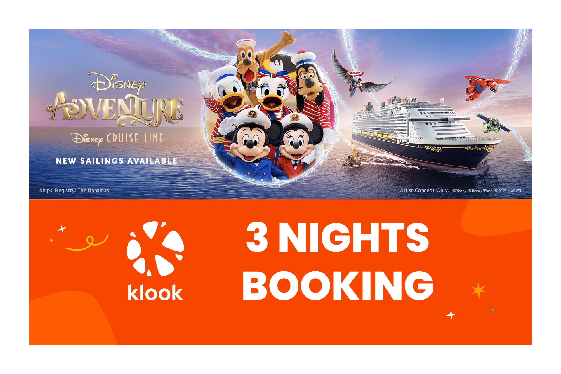 Pelayaran 3 Malam dari Singapura dengan Disney Adventure (Semua Pelayaran)