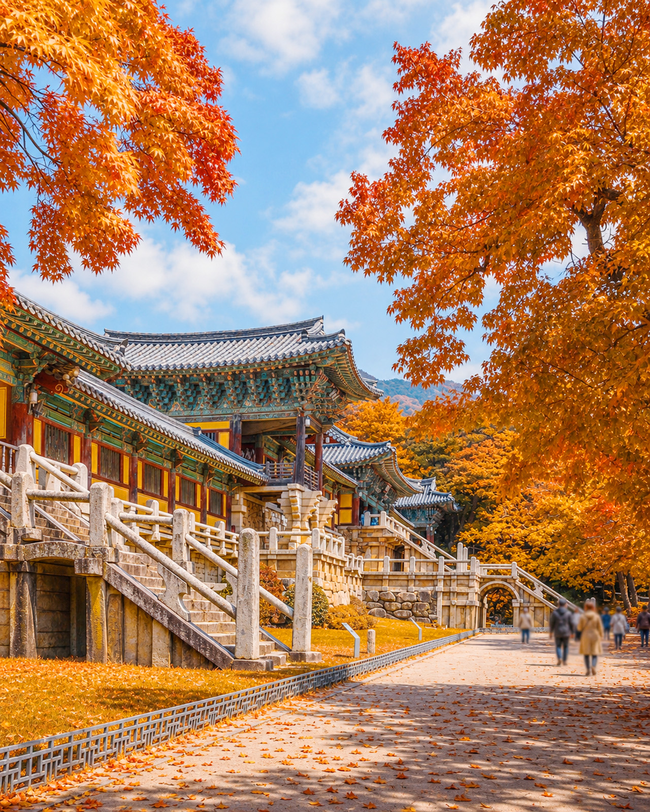 佛國寺始建於西元8世紀的新羅王朝時期，擁有令人驚嘆的建築、石塔和寧靜的環境。