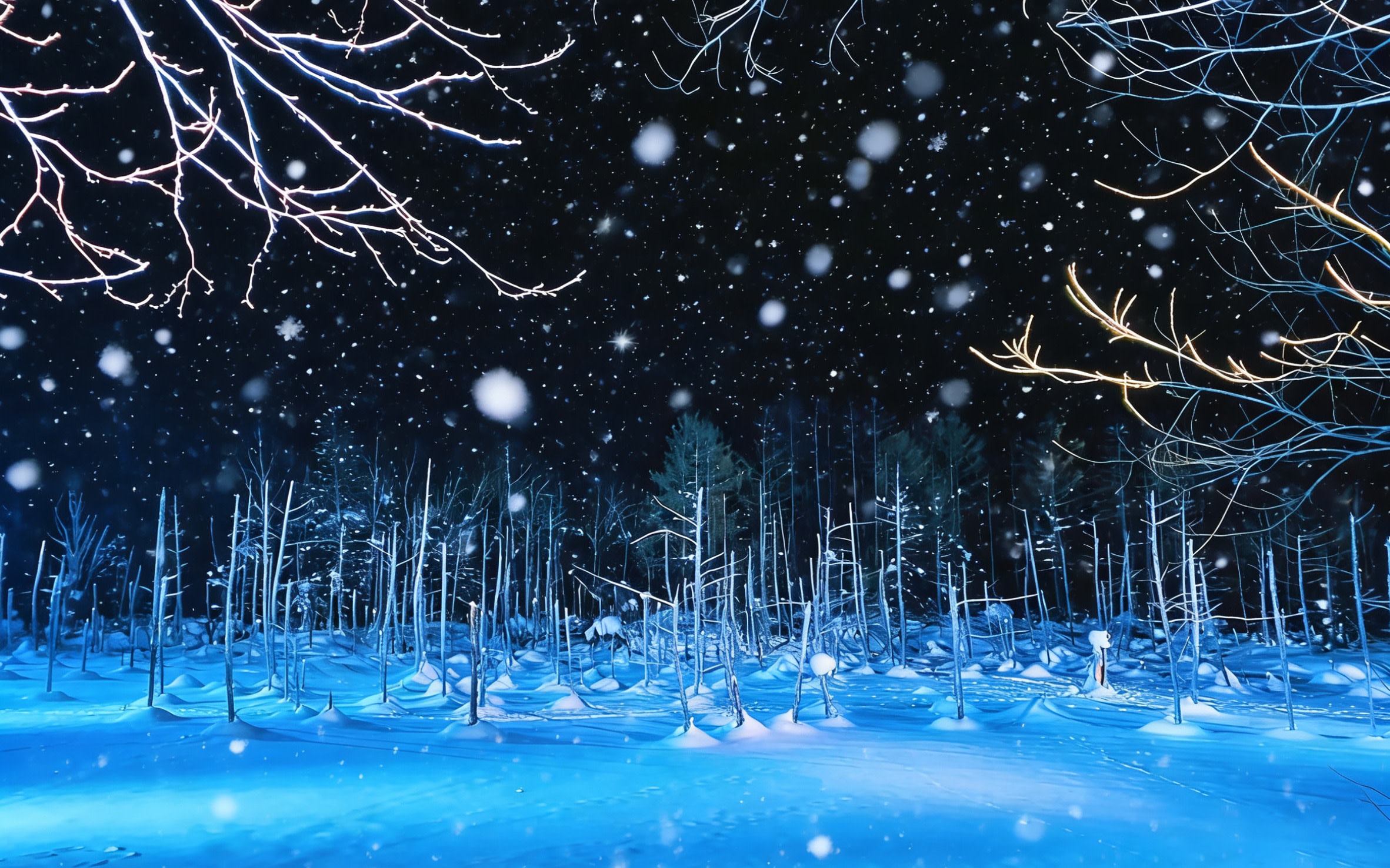 [Hokkaido Elf Terrace Illumination] Blue Pond Illumination & Four Seasons Color Hill Snow Fun & Christmas Tree & Shirahige Falls Day Trip | Departure from Sapporo