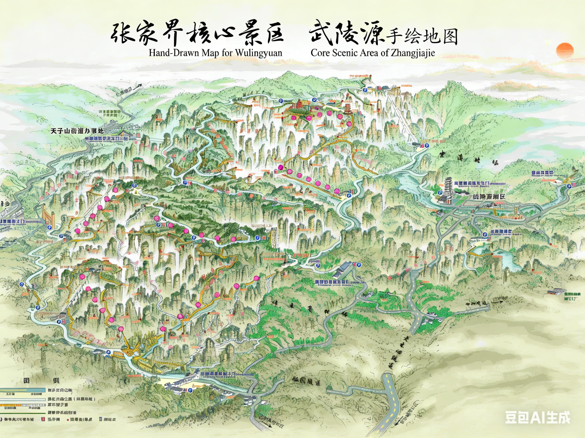 張家界武陵源精華景點電子導圖:包含景區遊玩路線,中英文雙語言攻略。 張家界武陵源精華景點電子導圖:包含景區遊玩路線,中英文雙語言攻略。