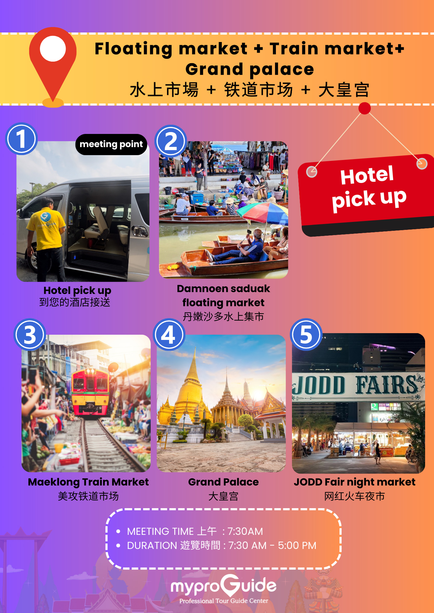 Luxury Car: Floating Market + Maeklong Train Market + Grand Palace 