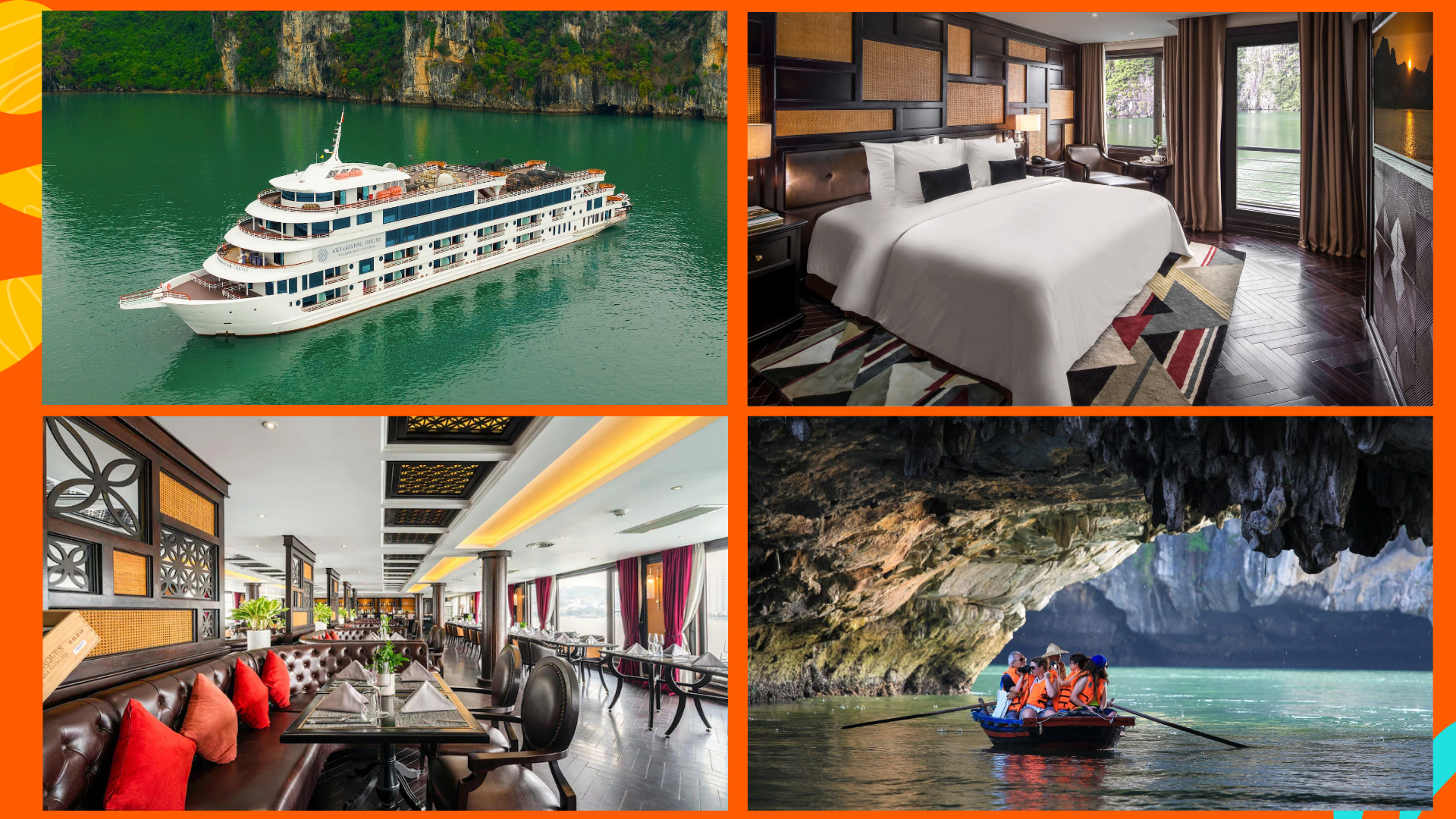 【路線2】2天1夜 下龍灣豪華遊船之旅（Ambassador Cruise提供）
