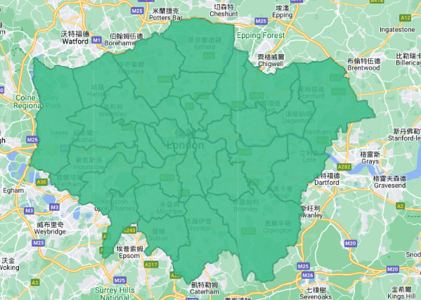 London service area map