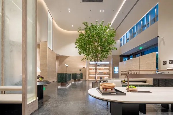 Hotel lobby interior environment display map
