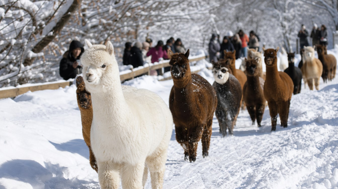 🦙 Feed and pet these adorable Alpaces while the snow sparkles around you.